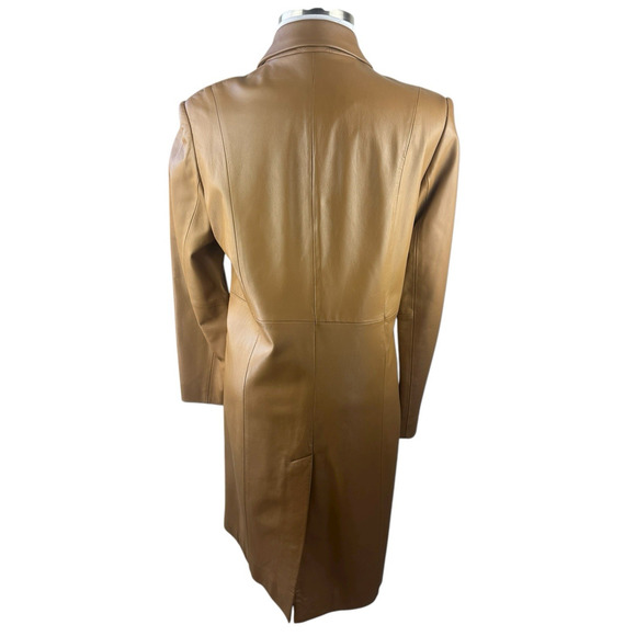 Valerie Stevens Genuine Lamb Leather Coat Camel Brown Size Large *Lining Damage* - Picture 9 of 16